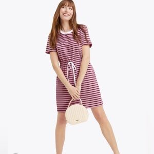 Draper James Easy Tie Waist Stripe Tee Shirt Dress Size L